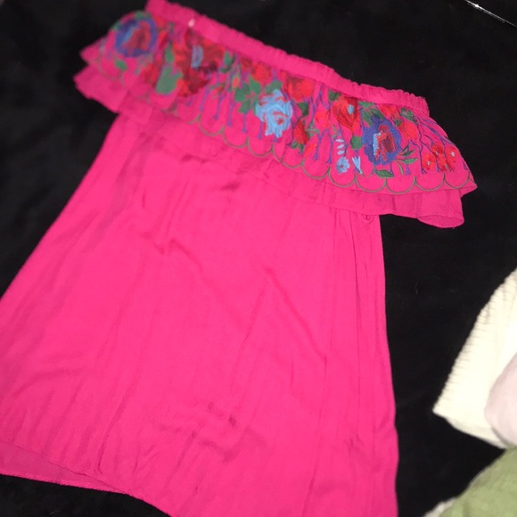 Pink, off the shoulder dress - Picture 1 of 2